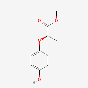 molecular formula C10H12O4 B1662106 Propanoic acid, 2-(4-hydroxyphenoxy)-, methyl ester, (2R)- CAS No. 96562-58-2