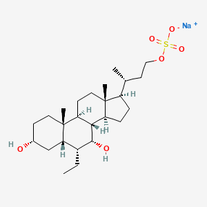 Sodium;[(3R)-3-[(3R,5S,6R,7R,8S,9S,10S,13R,14S,17R)-6-ethyl-3,7-dihydroxy-10,13-dimethyl-2,3,4,5,6,7,8,9,11,12,14,15,16,17-tetradecahydro-1H-cyclopenta[a]phenanthren-17-yl]butyl] sulfate