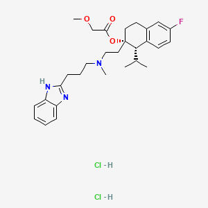 molecular formula C29H39ClFN3O3 B1662140 [(1S,2S)-2-[2-[3-(1H-benzimidazol-2-yl)propyl-methylamino]ethyl]-6-fluoro-1-propan-2-yl-3,4-dihydro-1H-naphthalen-2-yl] 2-methoxyacetate;hydrochloride CAS No. 116666-63-8