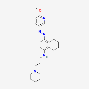 molecular formula C24H33N5O B1662148 1-(3-(4-(6-Methoxy-3-pyridyl-azo)5,6,7,8-tetrahydro-1-naphthylamino)propyl)piperidine CAS No. 4853-98-9