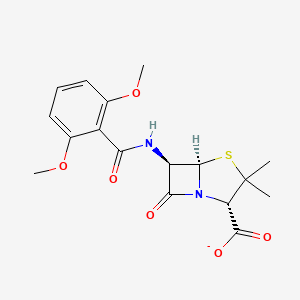 molecular formula C17H20N2NaO6S B1662181 Methicillin sodium salt, >=85% (HPLC) CAS No. 132-92-3