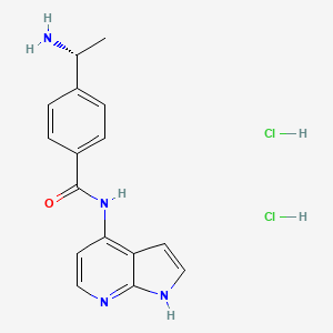 molecular formula C16H18Cl2N4O B1662209 (R)-4-(1-Aminoethyl)-N-(1H-pyrrolo[2,3-b]pyridin-4-yl)benzamide dihydrochloride CAS No. 173897-44-4