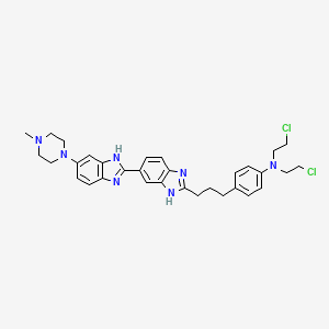 molecular formula C32H37Cl2N7 B1662216 N,N-bis(2-chloroethyl)-4-[3-[6-[6-(4-methylpiperazin-1-yl)-1H-benzimidazol-2-yl]-1H-benzimidazol-2-yl]propyl]aniline CAS No. 178481-68-0