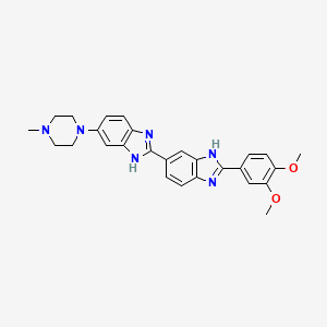 molecular formula C27H28N6O2 B1662223 2-(3,4-dimethoxyphenyl)-6-[6-(4-methylpiperazin-1-yl)-1H-benzimidazol-2-yl]-1H-benzimidazole CAS No. 188860-26-6