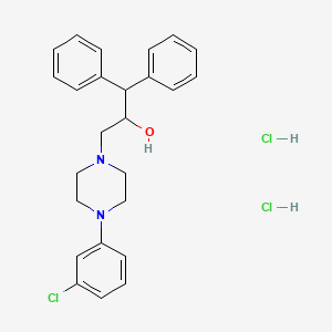 molecular formula C25H27ClN2O.ClH.ClH B1662225 3-(4-(3-Chlorophenyl)piperazin-1-yl)-1,1-diphenylpropan-2-ol dihydrochloride CAS No. 193611-72-2