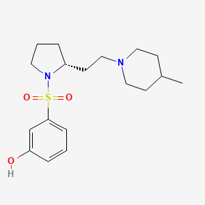 3-[(2R)-2-[2-(4-methylpiperidin-1-yl)ethyl]pyrrolidin-1-yl]sulfonylphenol