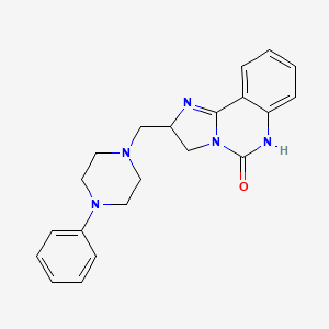 molecular formula C21H23N5O B1662242 2-[(4-phenyl-1-piperazinyl)methyl]-3,6-dihydro-2H-imidazo[1,2-c]quinazolin-5-one CAS No. 139047-55-5