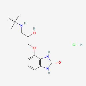 molecular formula C14H22ClN3O3 B1662269 4-(3-(tert-butylamino)-2-hydroxypropoxy)-1H-benzo[d]imidazol-2(3H)-one hydrochloride CAS No. 64208-32-8