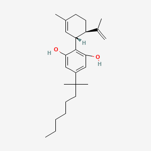 molecular formula C25H38O2 B1662285 5-(1,1-Dimethylheptyl)-2-(3-methyl-6-(1-methylethenyl)-2-cyclohexen-1-yl)-1,3-benzenediol CAS No. 97452-63-6