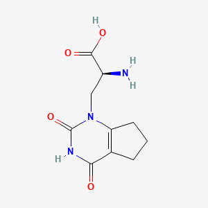 molecular formula C10H13N3O4 B1662289 (S)-2-Amino-3-(1,3,5,7-pentahydro-2,4-dioxo-cyclopenta[E]pyrimidin-1-YL) proionic acid CAS No. 389888-02-2