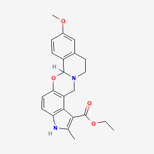 molecular formula C23H24N2O4 B1662294 Ethyl 17-methoxy-6-methyl-12-oxa-1,7-diazapentacyclo[11.8.0.03,11.04,8.014,19]henicosa-3(11),4(8),5,9,14(19),15,17-heptaene-5-carboxylate CAS No. 23062-91-1
