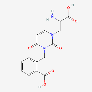 B1662302 2-[[3-(2-Amino-2-carboxyethyl)-2,6-dioxo-1-pyrimidinyl]methyl]benzoic acid CAS No. 745055-86-1