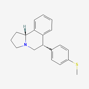 B1662305 Pyrrolo(2,1-a)isoquinoline, 1,2,3,5,6,10b-hexahydro-6-(4-(methylthio)phenyl)-, (6R,10bS)- CAS No. 96795-89-0