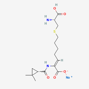 molecular formula C16H25N2NaO5S B1662319 sodium (2Z)-7-{[(2R)-2-amino-2-carboxyethyl]sulfanyl}-2-({[(1S)-2,2-dimethylcyclopropyl]carbonyl}amino)hept-2-enoate CAS No. 81129-83-1