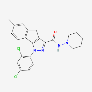 molecular formula C23H22Cl2N4O B1662324 1-(2,4-dichlorophenyl)-6-methyl-N-(1-piperidinyl)-4H-indeno[1,2-c]pyrazole-3-carboxamide CAS No. 511532-96-0