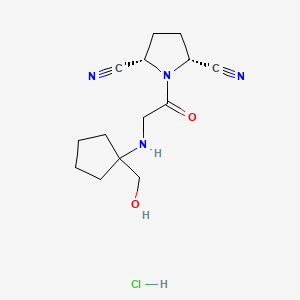 molecular formula C14H21ClN4O2 B1662326 1-[[[(1-Hydroxymethyl)cyclopentyl]amino]acetyl]-2,5-cis-pyrrolidinedicarbonitrile hydrochloride 
