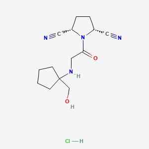 molecular formula C14H21ClN4O2 B1662326 1-[[[(1-Hydroxymethyl)cyclopentyl]amino]acetyl]-2,5-cis-pyrrolidinedicarbonitrile hydrochloride CAS No. 866396-70-5