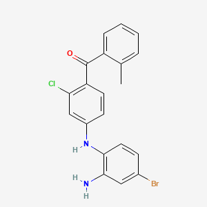 molecular formula C20H16BrClN2O B1662330 (4-((2-Amino-4-bromophenyl)amino)-2-chlorophenyl)(2-methylphenyl)methanone CAS No. 321351-00-2