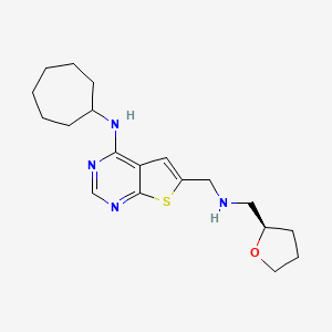N-cycloheptyl-6-[[[(2R)-oxolan-2-yl]methylamino]methyl]thieno[2,3-d]pyrimidin-4-amine