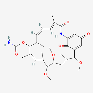 molecular formula C30H42N2O8 B1662343 [(4E,6Z,10Z)-13,14,17-Trimethoxy-4,8,10,12,16-pentamethyl-3,20,22-trioxo-2-azabicyclo[16.3.1]docosa-1(21),4,6,10,18-pentaen-9-yl] carbamate CAS No. 73341-72-7