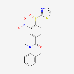 N-methyl-N-(2-methylphenyl)-3-nitro-4-(1,3-thiazol-2-ylsulfinyl)benzamide
