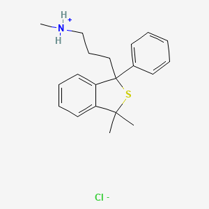 molecular formula C20H26ClNS B1662362 1,3-Dihydro-1-phenyl-N,3,3-trimethylbenzo(c)thiophene-1-propylamine hydrochloride CAS No. 25487-28-9
