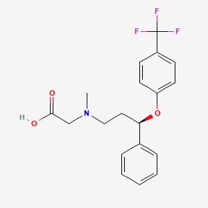 B1662365 2-[methyl-[(3R)-3-phenyl-3-[4-(trifluoromethyl)phenoxy]propyl]amino]acetic acid CAS No. 372198-97-5