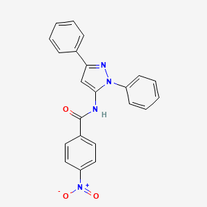 molecular formula C22H16N4O3 B1662366 N-(1,3-diphenyl-1H-pyrazol-5-yl)-4-nitrobenzamide CAS No. 890764-36-0