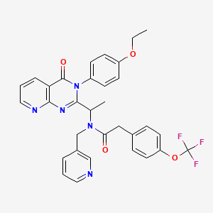 molecular formula C32H28F3N5O4 B1662368 N-1-[(3-4(-乙氧基苯基)-3,4-二氢-4-氧代吡啶并[2,3-d]嘧啶-2-基]乙基]-N-(3-吡啶基甲基)-4-(三氟甲氧基)苯乙酰胺 CAS No. 947536-03-0