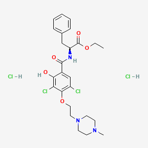 molecular formula C25H33Cl4N3O5 B1662373 JTE 607 dihydrochloride CAS No. 188791-09-5