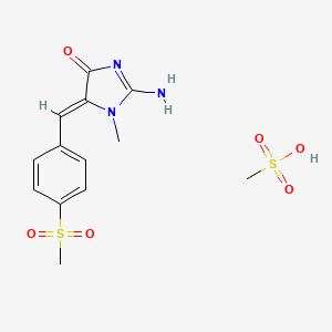 molecular formula C13H17N3O6S2 B1662394 (5Z)-2-amino-1-methyl-5-[(4-methylsulfonylphenyl)methylidene]imidazol-4-one;methanesulfonic acid CAS No. 1051931-39-5