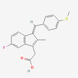 B1662395 5-Fluoro-2-methyl-1-[[4-(methylthio)phenyl]methylene]-1H-indene-3-acetic acid CAS No. 32004-67-4