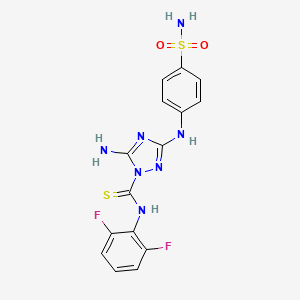 molecular formula C15H13F2N7O2S2 B1662397 K00546 CAS No. 443798-47-8
