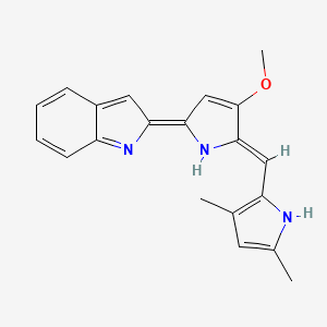 B1662425 2-[5-[(3,5-dimethyl-1H-pyrrol-2-yl)methylidene]-4-methoxy-2-pyrrolylidene]indole CAS No. 803712-67-6