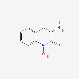 molecular formula C9H10N2O2 B1662438 (3S)-3-amino-1-hydroxy-1,2,3,4-tetrahydroquinolin-2-one CAS No. 34783-48-7