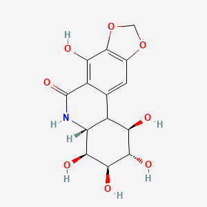 molecular formula C14H15NO8 B1662441 (1R,2S,3S,4S,4aR)-1,2,3,4,7-pentahydroxy-2,3,4,4a,5,11b-hexahydro-1H-[1,3]dioxolo[4,5-j]phenanthridin-6-one CAS No. 96281-31-1