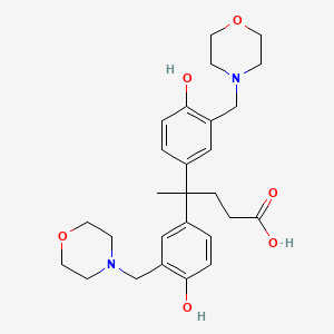 molecular formula C27H36N2O6 B1662449 4,4-Bis[4-hydroxy-3-(morpholin-4-ylmethyl)phenyl]pentanoic acid CAS No. 6634-56-6