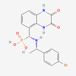 molecular formula C17H17BrN3O5P B1662451 5-(alpha-Methyl-4-bromobenzylamino)phosphonomethyl-1,4-dihydroquinoxaline-2,3-dione CAS No. 858131-65-4