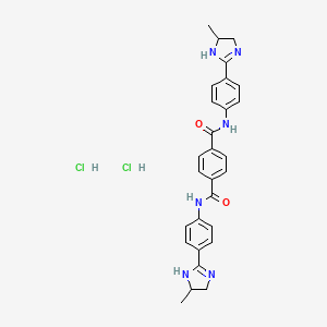 molecular formula C28-H28-N6-O2.2Cl-H B1662453 4,4'-Bis(4-methylimidazolin-2-yl)terephthalanilide 2HCl CAS No. 4315-44-0