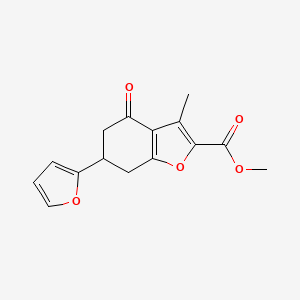 methyl 6-(furan-2-yl)-3-methyl-4-oxo-6,7-dihydro-5H-1-benzofuran-2-carboxylate