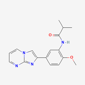 molecular formula C17H18N4O2 B1662458 N-(5-{imidazo[1,2-a]pyrimidin-2-yl}-2-methoxyphenyl)-2-methylpropanamide CAS No. 847387-93-3