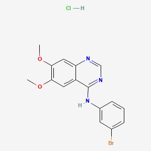 molecular formula C₁₆H₁₄BrN₃O₂.HCl B1662475 N-(3-溴苯基)-6,7-二甲氧基喹唑啉-4-胺 CAS No. 153436-54-5