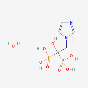 molecular formula C₅H₁₂N₂O₈P₂ B1662486 Zoledronic acid hydrate CAS No. 165800-06-6