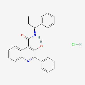 molecular formula C25H23ClN2O2 B1662508 3-Hydroxy-2-phenyl-N-[(1R)-1-phenylpropyl]quinoline-4-carboxamide hydrochloride CAS No. 204519-66-4