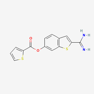 (2-Carbamimidoyl-1-benzothiophen-6-yl) thiophene-2-carboxylate