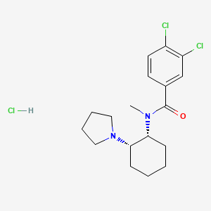 molecular formula C18H24Cl2N2O.HCl B1662559 cis-3,4-Dichloro-N-methyl-N-(2-(1-pyrrolidinyl)cyclohexyl)benzamide monohydrochloride CAS No. 112465-94-8