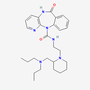 molecular formula C27H38N6O2 B1662581 N-[2-[2-[(dipropylamino)methyl]piperidin-1-yl]ethyl]-6-oxo-5H-pyrido[2,3-b][1,4]benzodiazepine-11-carboxamide CAS No. 118290-26-9
