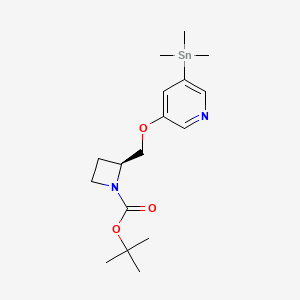 molecular formula C17H28N2O3Sn B1662582 tert-butyl (2S)-2-[(5-trimethylstannylpyridin-3-yl)oxymethyl]azetidine-1-carboxylate CAS No. 213766-21-3