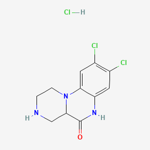 molecular formula C11H12Cl3N3O B1662587 8,9-Dichloro-2,3,4,4A-tetrahydro-1H-pyrazino[1,2-A]quinoxalin-5(6H)-one hydrochloride CAS No. 276695-22-8