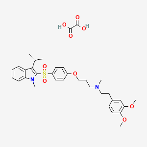 molecular formula C34H42N2O9S B1662588 N-(3,4-Dimethoxyphenethyl)-3-(4-((3-isopropyl-1-methyl-1H-indol-2-yl)sulfonyl)phenoxy)-N-methylpropan-1-amine oxalate CAS No. 121346-33-6